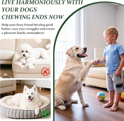 No Chew Spray for Dogs, Bitter Apple Deterrent to Stop Chewing, Licking and Biting on Furniture, Shoes and Plants, Alcohol Free Puppy Training Aid for Indoor and Outdoor Use, 2 Pack 100 ml