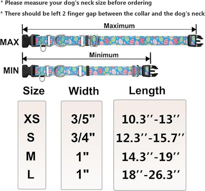 Easter Reflective Martingale Collar for Dogs with Quick Release Buckle Spring Holiday Dog Collars (Colorful Egg, Small)