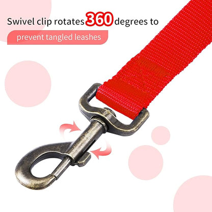 HIKISS Long Dog Leash Obedience Recall Training Agility Lead with Thickening Material for Large Dog - 15ft 20ft 30ft 50ft 100ft Training Leash(Red 20ft)