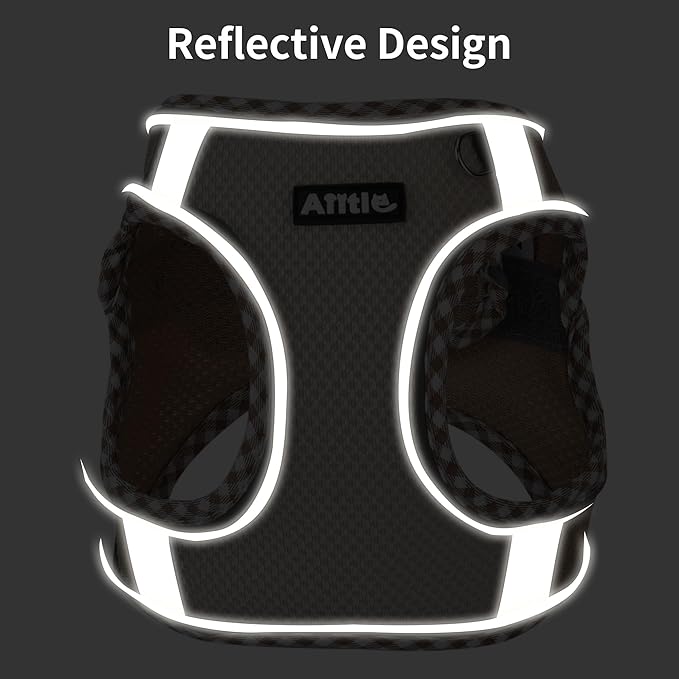 AIITLE Escape-Proof Dog Harness - Extra Soft Jacquard Fabric with Moisture-Wicking Lining, Adjustable Fit for Boston Terrier, Pekingese - Running, Playdates, Outdoor Adventures (Yellow, L)