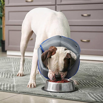 Soft Dog Cone Collar Alternative to Stop Licking,Comfort Recovery Collar for Large, Medium,Small Dogs,Adjustable Elizabethan Collar Alternative,Dogs Recovery Collar After Surgery,Blue,M
