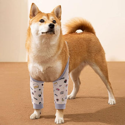 ROZKITCH Dog Surgery Leg Sleeve for Front Legs, Pet Prevent Licking Wound Elbow Knee Protector, Dog Leg Sleeve to Stop Licking Cone Collar Alternative for Sprain ACL CCL Arthritis Cute Dog 2XL