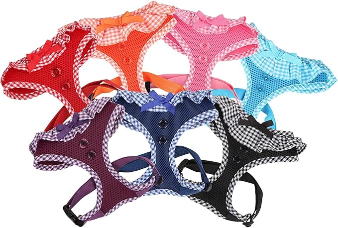 Puppia Vivien Dog Harness Over-The-Head All Season Cute No Pull No Choke Walking Training Adjustable for Small Dog, Orange, X-Small
