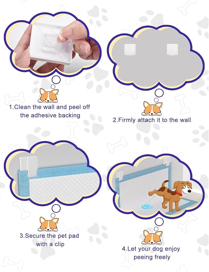 CAPHONT 4 Pcs Potty Training Dog Pee Pad Holder for Leg-Lifting Marking Dogs Indoor Training Pad Holder for Small & Large Size Wee Wee Pad, White