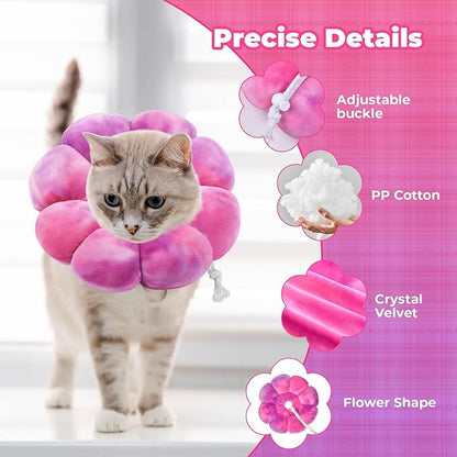 Adjustable Dog Cone Collar, Soft Dog Elizabethan Collar Recovery E Collar After Surgery, Recovery E-Collar for Kittens/Puppies and Cats Recovery (Rose Purple, M)