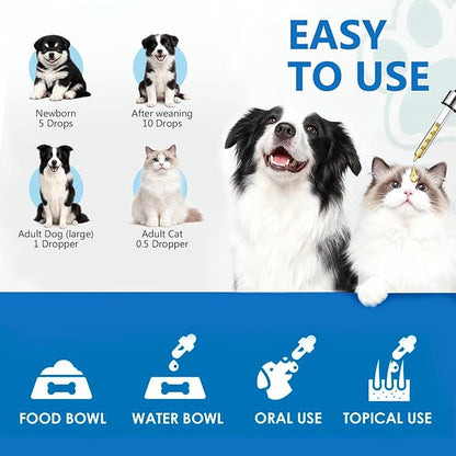 Yeast Infection Treatment for Dogs Support - Natural Dog Yeast Infection Treatment Drops with Probiotics & Vitamins - Relieves Itchy Skin, Paw Licking & Ear Irritation - Immune & Gut Health Supplement