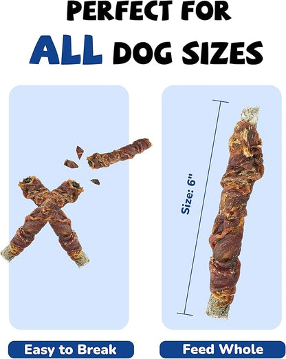 PAWUP Cod Skin Dog Treats with Duck Dog Snacks High Protein and Omega-3, Natural Dog Chews w/Taurine, 21 oz