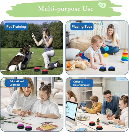 Gelabur Set of 8 Dog Buttons for Communication, Voice Recordable Buttons for Classroom, Dog Training Talking Buttons Starter Set, Pet Easy Speaking Buttons Tools