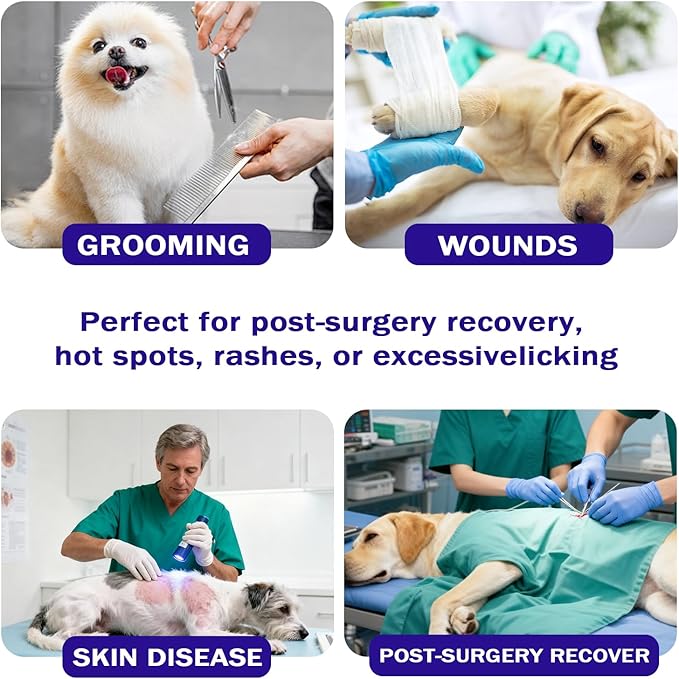 Soft Dog Cone for Dogs After Surgery, Breathable Pet Recovery Collar with Double-Layer Design (Upgraded-Thickened, L)