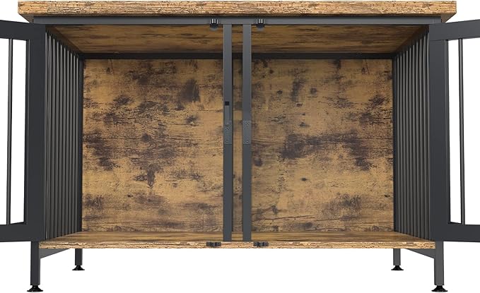 GDLF Double Dog Crate with Divider for 2 Small or 1 Dog, Furniture Style Kennel Indoor Cage with Removable Panel (Int.dims:36.2”Wx24.5”Dx21”H)