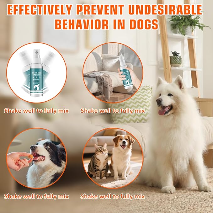 Effectively | Bitter Apple Spray for Dogs, No Chew Spray for Dogs to Stop Chewing, Preventing Puppies from Damaging Furniture, Dog Training & Behavior Aids Spray, Indoor & Outdoor Use (100Ml)