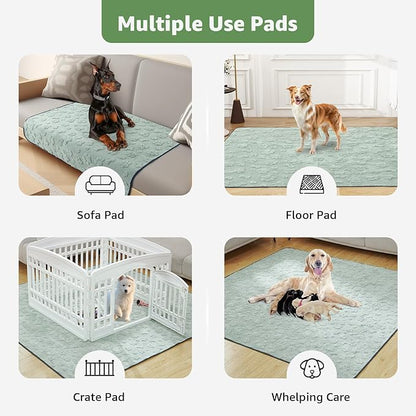 LOOBANI Washable Pee Pads for Dogs: 2 Pack Super Absorbent Reusable Puppy Pads, Leakproof and Waterproof Dog Training Pads Whelping Pads for Potty, Floor, Crate, Couch Bed and Travel, 36"x41"