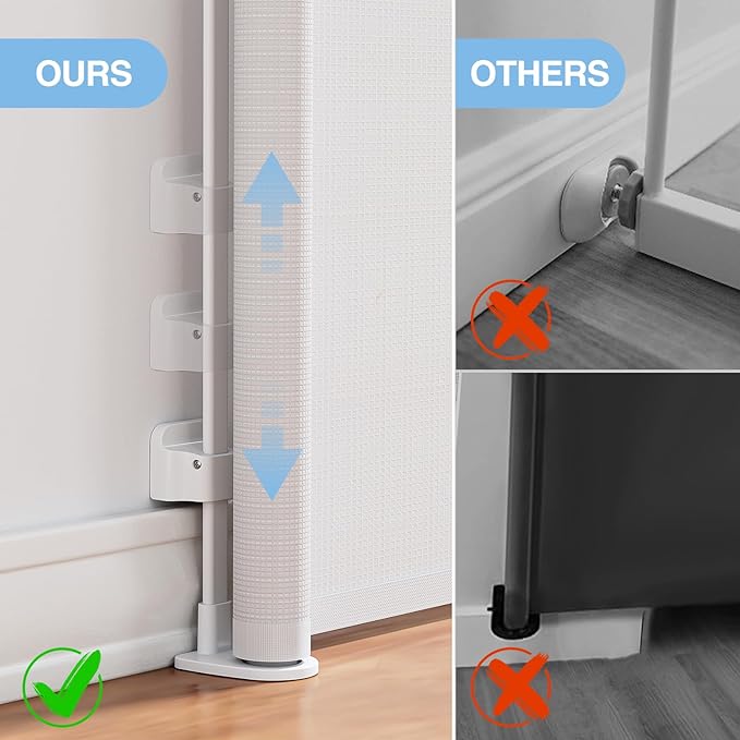 PRObebi Retractable Baby & Dog Gate - Extends to 72" Wide, 34" Tall, for Stairs, Doorways, Hallways & Outdoor Use