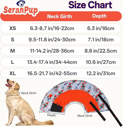 Comfortable Dog Cone - Soft Dog Cone Collar for Medium Dogs,Adjustable Recovery Cone for Dogs to Stop Licking,Cute Pet Head Neck Elizabethan Cone,Cone Alternative After Surgery,L,Red