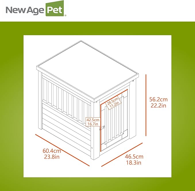 New Age Pet ecoFLEX Pet Crate/End Table, Small, Grey, Model:EHHC405S