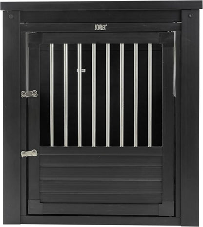 New Age Pet ECOFLEX InnPlace Dog Crate & End Table, Indoor Furniture Style Pet Kennel for Small, Medium, Large & XL Dogs, Durable Composite, Espresso Black, X-Large