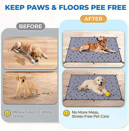 Fostanfly Washable Pee Pads for Dogs, 2 Pack Reusable Super Absorbent Potty Pads, Non-Slip and Leak-Proof 54"x54" for Whelping, Extra Large Potty Training Washable for Puppy