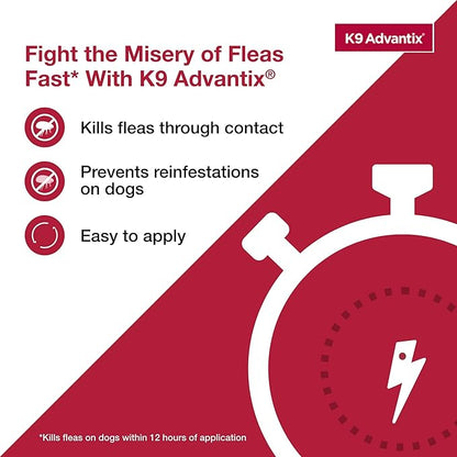 K9 Advantix Flea, Tick & Mosquito Prevention for Dogs 4-10 lbs. | Flea Drops for Small Dogs | Apply Monthly | 4 Treatments (Pack of 2)