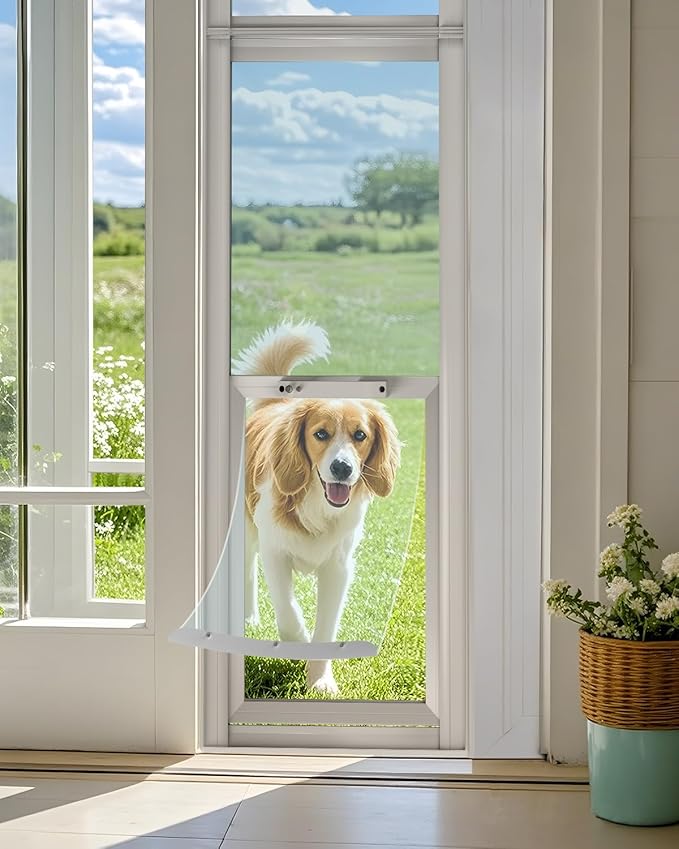 Doggy Door for Sliding Glass Doors Large Dog, Sliding Door Dog Door Insert - Adjustable Height 80.71" to 86.61", Pet/Cat/Dog Door for Sliding Glass Door for Balcony/Apartment
