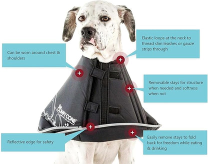 All Four Paws Comfy Cone Pet Cone for Dogs, Cats, Small, Tan - Comfortable Soft Dog Cone Collar Alternative for After Surgery, Wound Care, Spay, Neuter - Dog and Cat Recovery Elizabethan-Collar