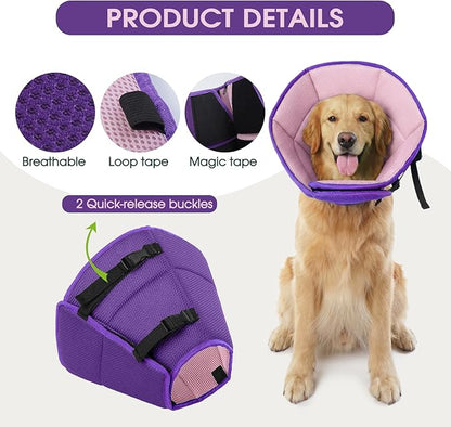 Dog Cone Collar After Surgery for Large Dogs, Adjustable Soft Cone for Dogs to Stop Licking, Professional Elizabethan Collar for Pet, Recovery Cones for Wound Healing & Hot Spots