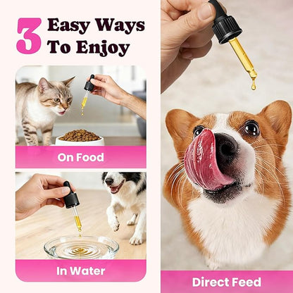 Premium Collagen for Dogs & Cats – 5 Types of Grass-Fed Collagen (I, II, III, V & X), Fast Allergy & Itch Relief Dog Colágeno with MSM, Biotin & Hyaluronic Acid – Supports Healthy Skin & Joints –120ml