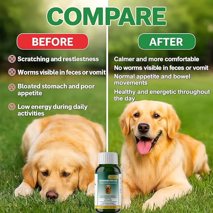 Liquid Dog & Puppy Dewormer for All Wormers, Pyrantel Pamoate, Roundworms & Hookworms 3.5oz, 100ml