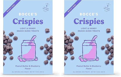 Bocce's Bakery PB + Blueberry Crispies Low-Calorie Wheat-Free Dog Treats,10 oz,(Pack of 2)