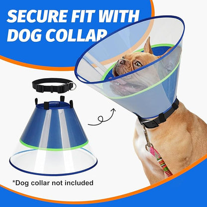 Dog Cone Collar with Soft Liner to Stop Licking, Elizabeth Recovery Collar After Surgery for Large Medium Dogs, Comfortable Pet Head Cone Alternative for Neutering Spay Injury (S)