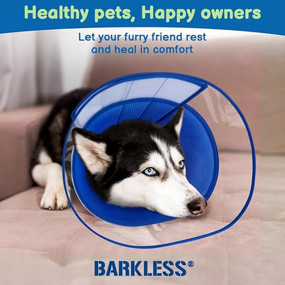 BARKLESS Soft Dog Cone, Soft Cone for Large Dogs to Stop Licking Biting Wounds, Breathable Surgical E Collar for After Surgery, Adjustable Elizabethan Collar for Neuter Incision Care