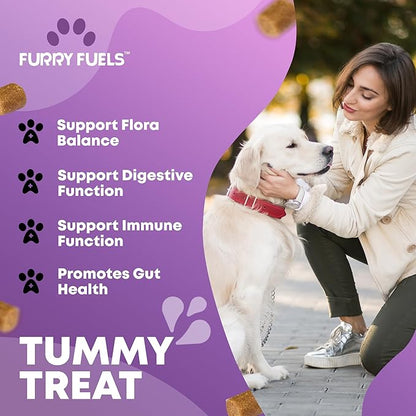 Dog Probiotics for Digestive Health - 120 Dog Chews - Probiotics for Dogs - Dog Probiotics for Yeast, Itchy Skin and Itchy Ears, Yeast Infection Treatment for Dogs - Flora Balance, Immune Support
