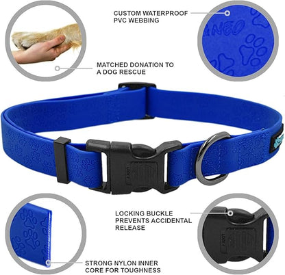 Max and Neo Waterproof NEO Collar - We Donate a Collar to a Dog Rescue for Every Collar Sold (Large, Blue)