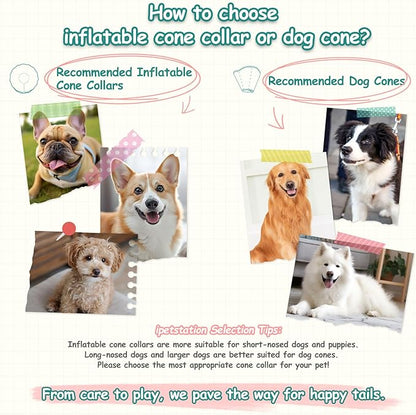 Dog Cone Collar Alternative, Inflatable, Waterproof Fabric Comfy Pillow for Dogs (Red-Green, XL(Neck:19.68'-29.6'))