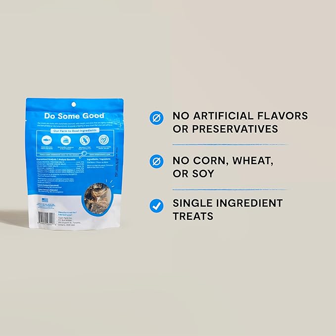 Open Farm, Dehydrated Dog Treats, High Protein & Low Carbohydrate Cod Skins, Crunchy Texture, Single Ingredient Wild-Caught Cod Skins Recipe, 2.25oz Pouch