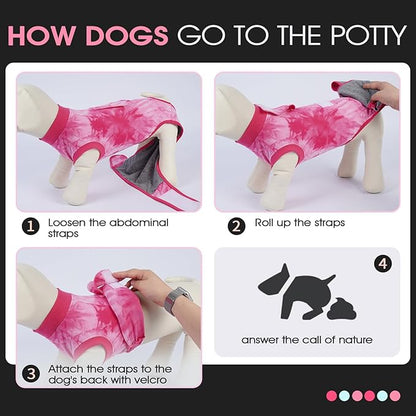 FUAMEY Surgery Recovery Suit for Large Dogs,Dog Surgery Suit Female Spay Male Dogs Neuter Recovery Shirt Dog Onesie Anti Licking Abdominal Wounds Pet Bodysuit Skin Conditions Rose Dye XL