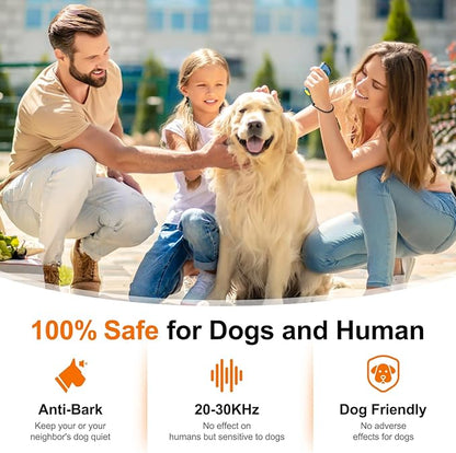 Dog Bark Deterrent Devices Anti Barking Device for Dogs Ultrasonic Bark Stopper Portable Dog Training Tool Indoor Outdoor Up to 50ft Correct Bad Behavior of Own or Neighbor's Dog (Blue)