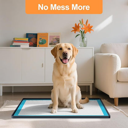 Pee Pad Tray Holder for Dogs,Non-Slip Silicone Dog Puppy Pad Holder,24 x 24 Square Puppy Potty Training Pads,No Spill Raised Lip High Edge,Portable, Leak-Proof Mat Trays for Indoor Floor Protection
