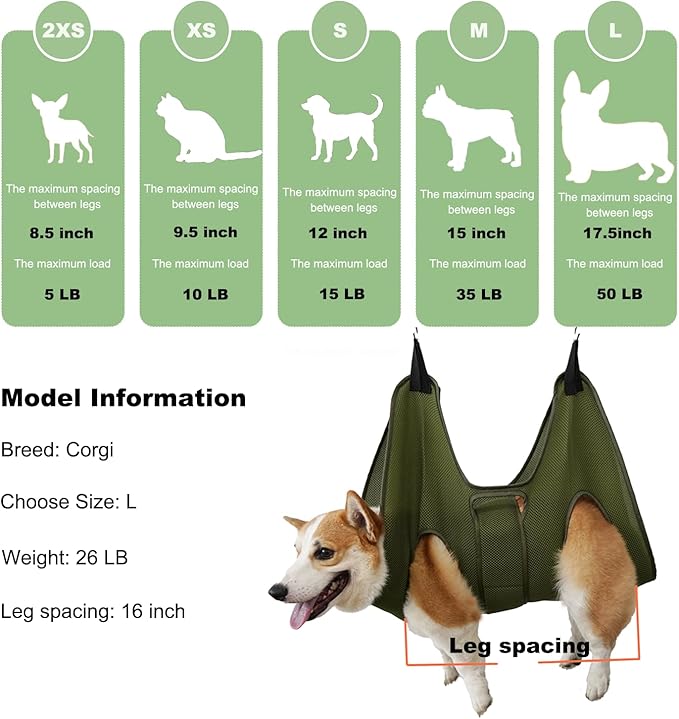 Mklhgty Dog Grooming Hammock for Trimming Nails and Ear/Eye Care, Sling for Grooming with Nail Clipperse