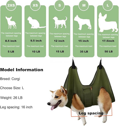 Mklhgty Dog Grooming Hammock for Trimming Nails and Ear/Eye Care, Sling for Grooming with Nail Clipperse