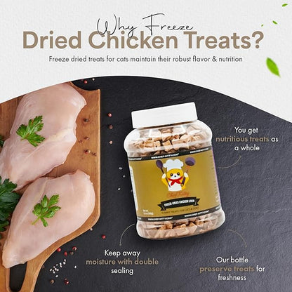 Chicken Liver Dog Treats | Freeze Dried Liver Treats for Dogs, 100% Human Grade, Single Ingredient | Grain-Free Kitten Treats, High Protein | No Additives or Preservatives | Tested in USA | 3.1 oz