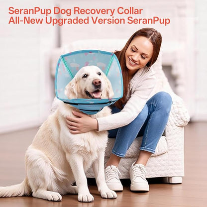 Comfortable Dog Cone - Soft Dog Cone Collar Adjustable Recovery Cone for Dogs to Stop Licking,Small Cone for Dogs,Cute Pet Head Neck Elizabethan Cone,Cone Alternative After Surgery,XS,Blue