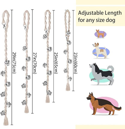 Dog Bells to Go Outside & Puppy Potty Training, Adjustable Dog Door Bell Ring to Go Potty, Handmade with Premium Yarn. Twisted Style, Beige 2 Count