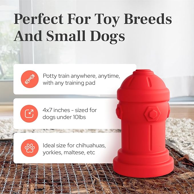 Small Dog Fire Hydrant 4x7 Silicone Soft Potty Training Aid for Small Breeds Under 10lbs Toy Breeds Indoor Outdoor Training Red