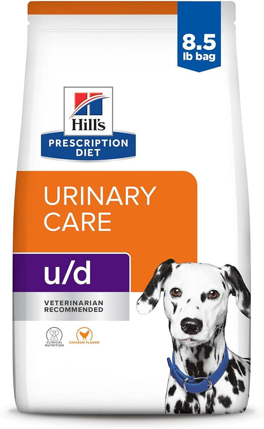 Hill's Prescription Diet u/d Urinary Care Dry Dog Food, Chicken, 8.5 lb. Bag