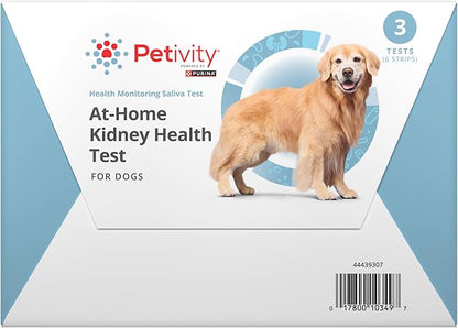 Petivity At-Home Kidney Health Test Kit for Dogs — Quick Saliva Urea Test (2-Minute Home Check), Powered by Purina — Help Detect Early Kidney Changes - (Pack of 3)