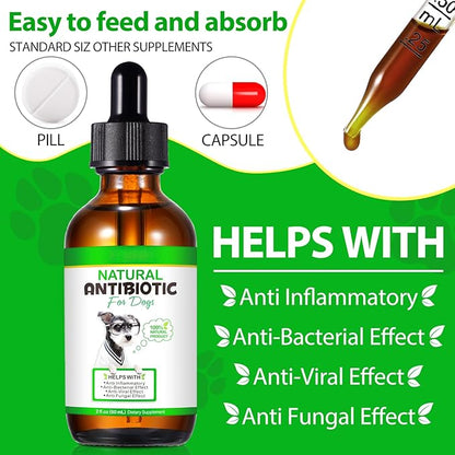 Dog Antibiotics, Natural Antibiotics for Dogs, Dog Multivitamin Herbal Supplements 60ml
