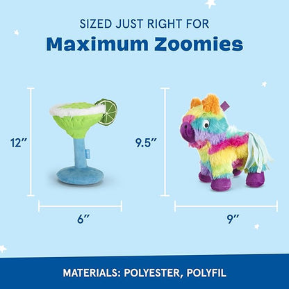 Barkbox Fiesta Party Bundle – Squeaky Dog Toys – Plush Chew Toys – Puppy and Pet Toys for Small Dogs – Full O’ Fluff Pinata & Muy Squeaky Margarita
