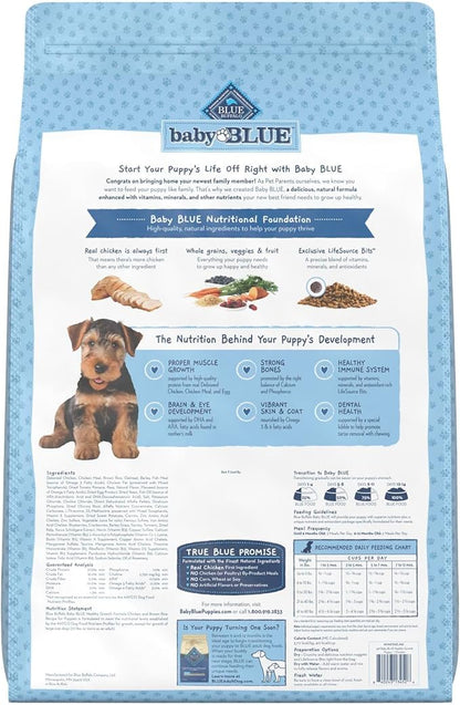 Blue Buffalo Baby Blue Natural Dry Food for Puppies, Healthy Growth Formula with DHA, Savory Chicken Recipe, 24-lb Bag