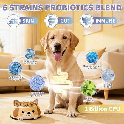 Dog Allergy Relief Chews - Dog Itching Skin Relief 500 Ct, Anti Itch Licking Paw & Yeast Relief, Itchy Skin and Ears for Seasonal Allergies, Probiotics Gut Digestive & Immune Support
