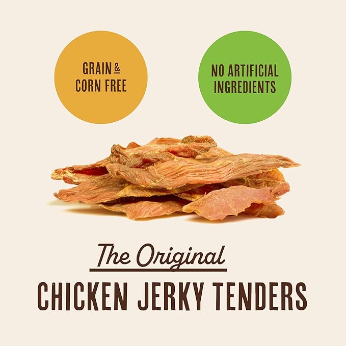 Waggin' Train Chicken Jerky Dog Treats, Made with 100% Real Chicken Breasts, Only Two All-Natural Ingredients, Great High Protein Dog Treat, Easily Digestible for Big or Small Dogs, 30 oz. Pouch